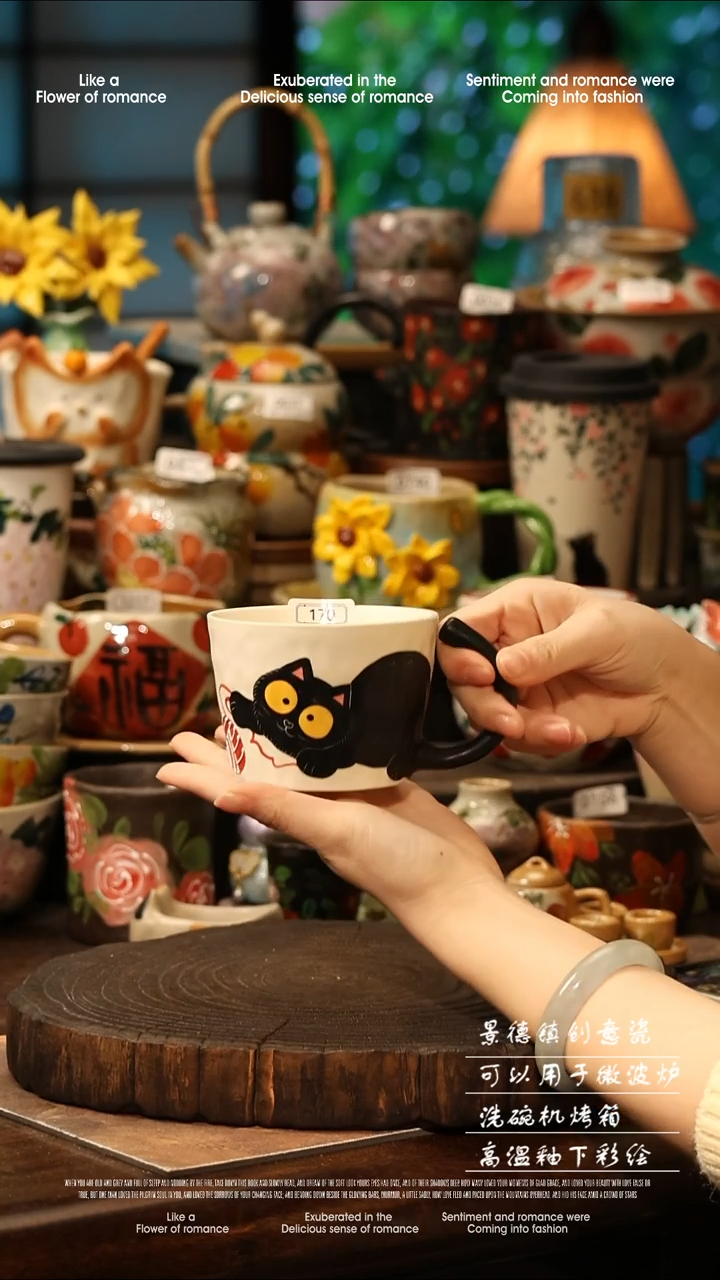 陶瓷景德镇高温釉下彩手工手绘款式@A0763@