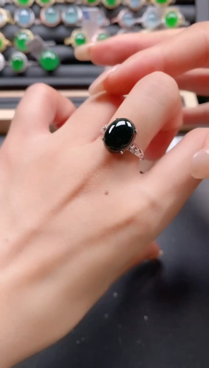 银S925镶嵌戒指翡翠11111