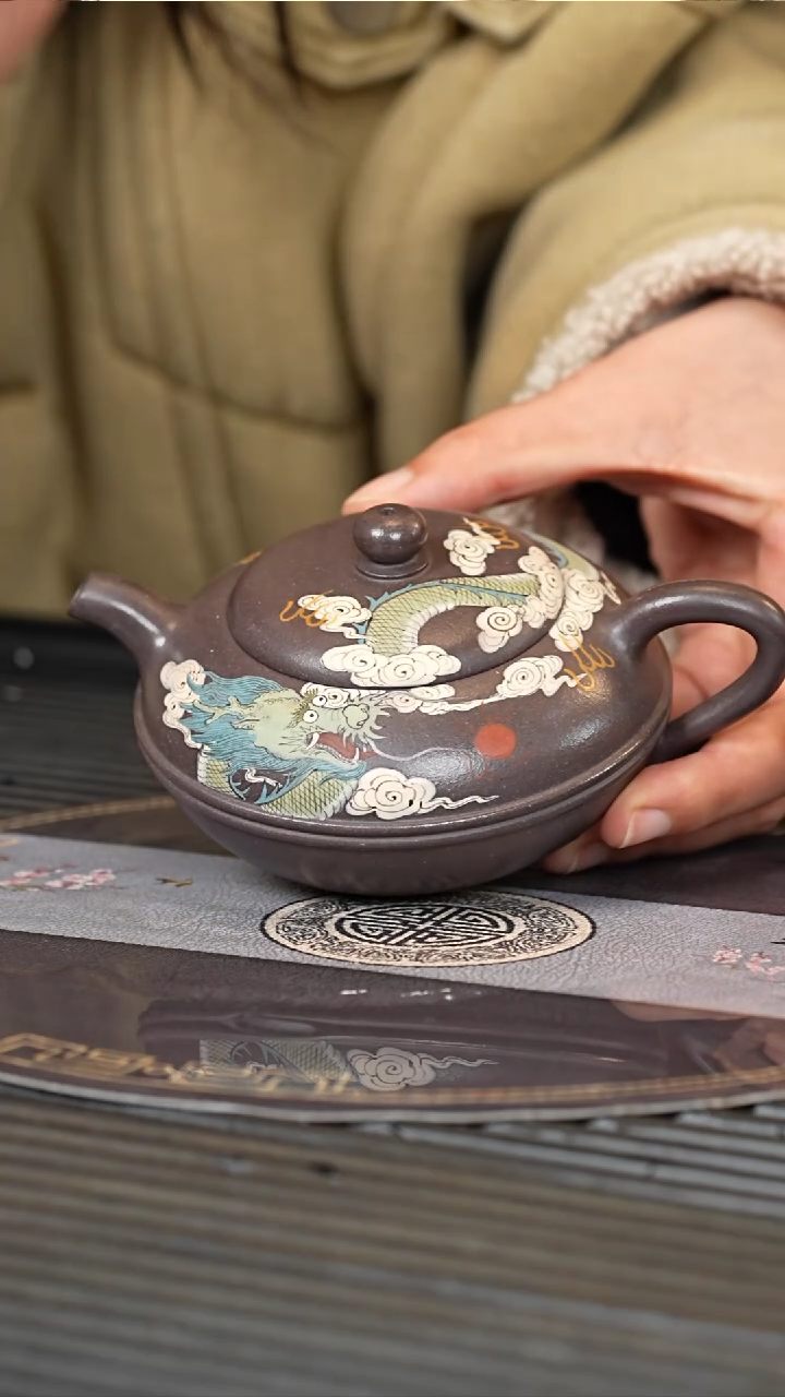 【闪购商品】紫砂茶壶HT 天青 线圆 