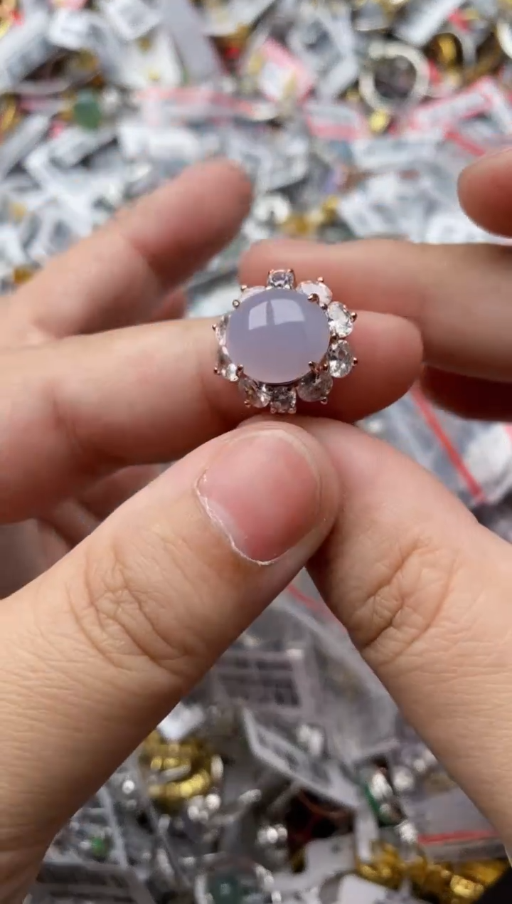 【闪购商品】翡翠戒指银S925镶嵌55555---8