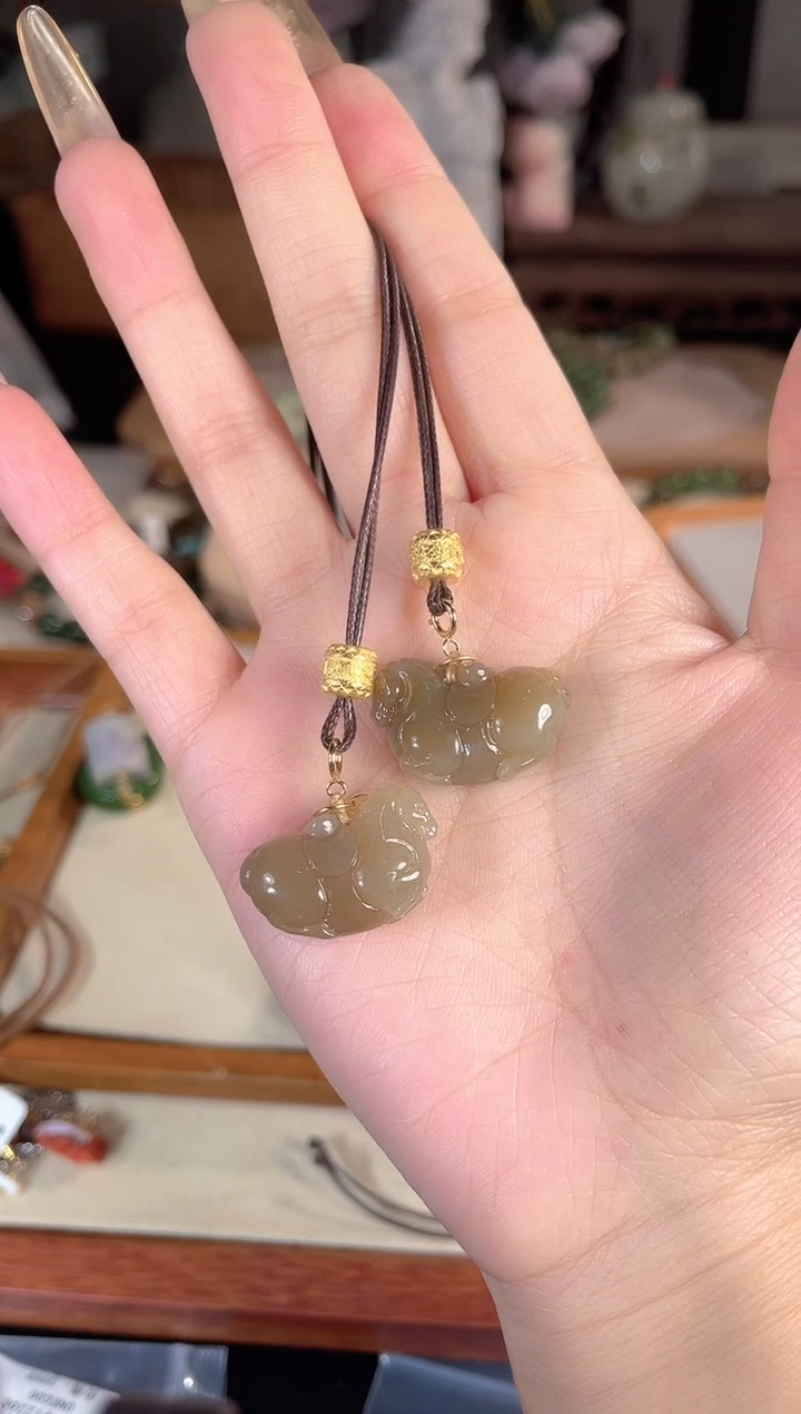 项链银S925镶嵌和田玉多样性发其一孤品默认微瑕