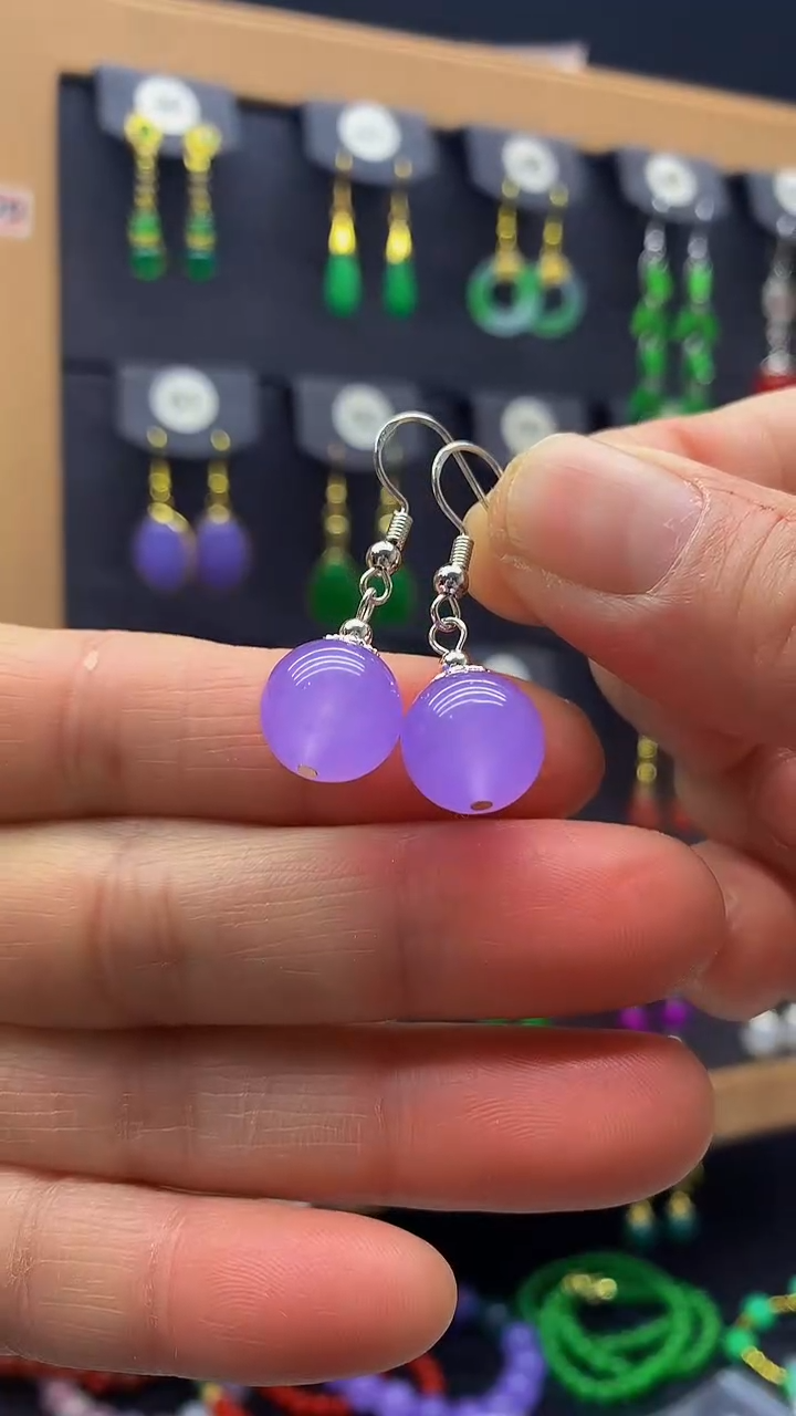 【闪购商品】玛瑙/玉髓耳坠银S925镶嵌5555