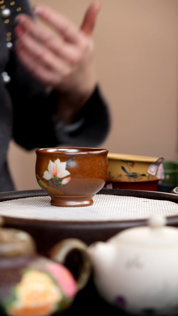 茶壶紫砂柴浩大缸杯泥绘花鸟