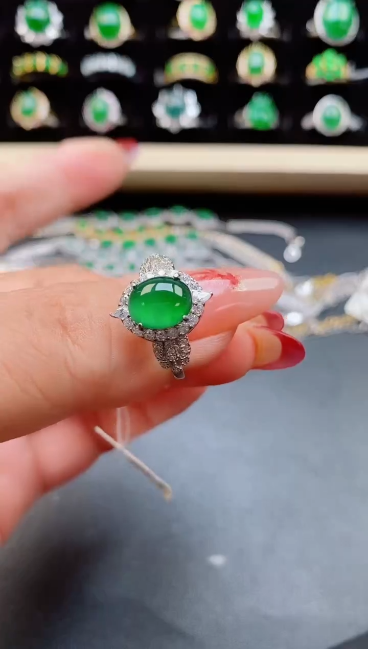 【闪购商品】翡翠戒指银S925镶嵌508550