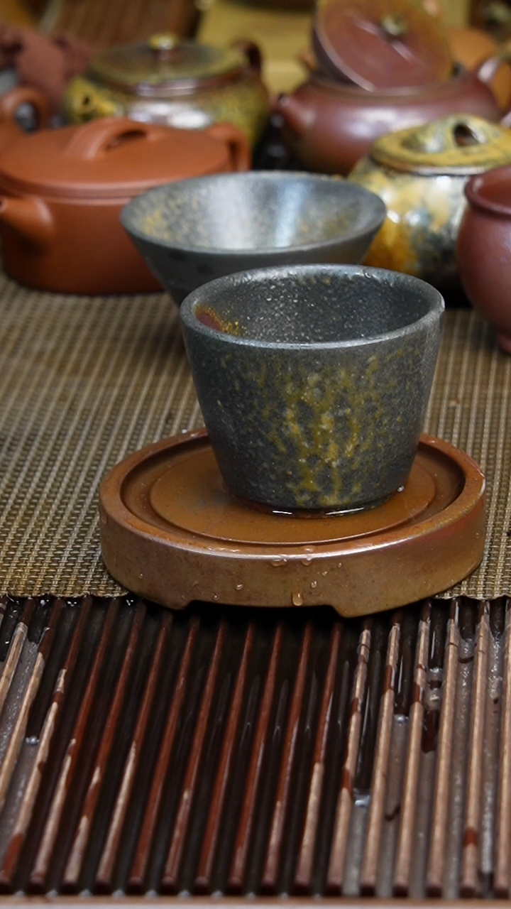 茶壶紫砂冰*柴烧 马蹄杯