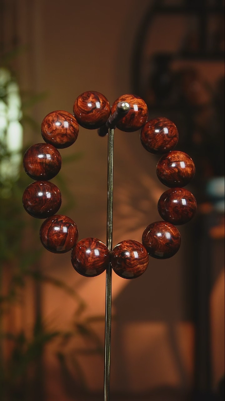 【闪购商品】黄花梨/降香黄檀手串/手链海南黄花梨2.0cm瘤疤水波