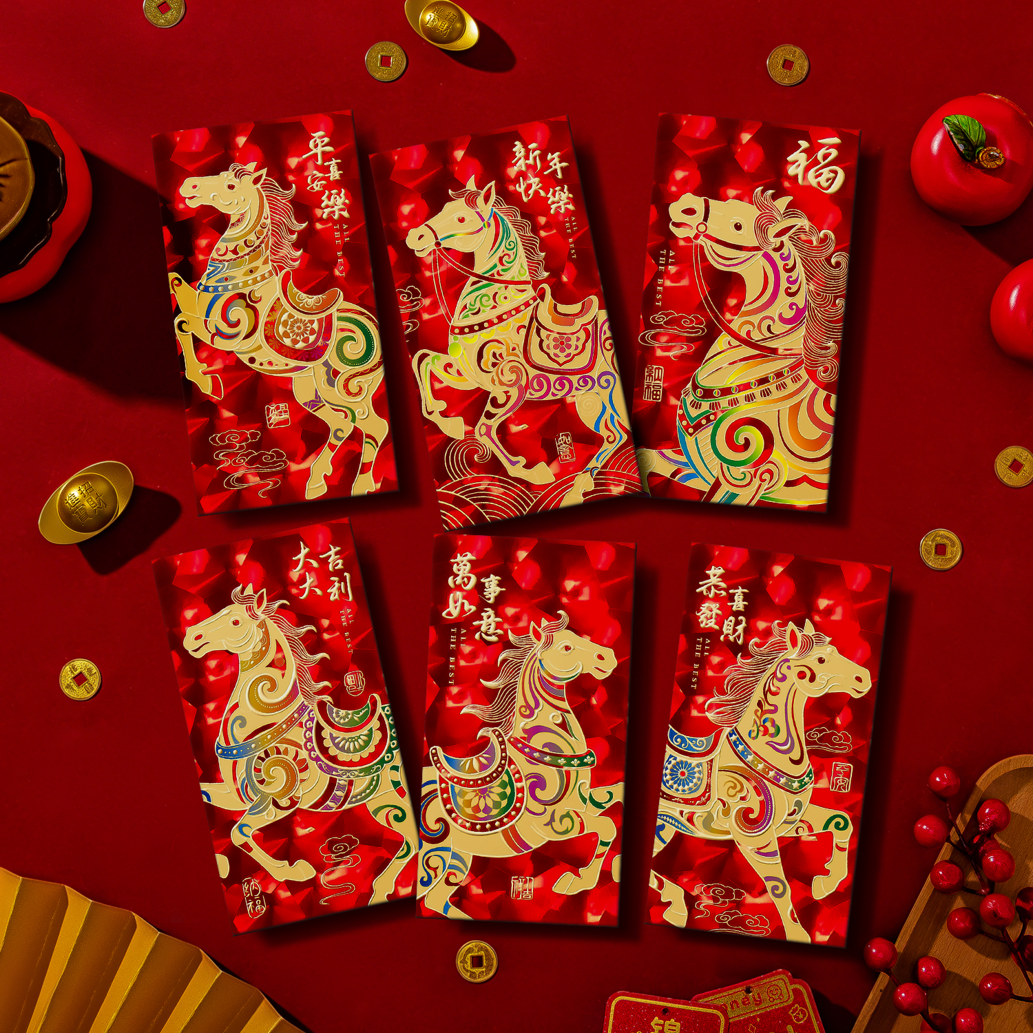 2026年新款猫眼高档加厚加硬3D猫眼红色春节过年利是封大号