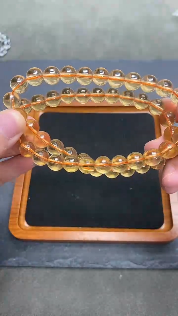 未镶嵌项链水晶黄水晶10mm项链