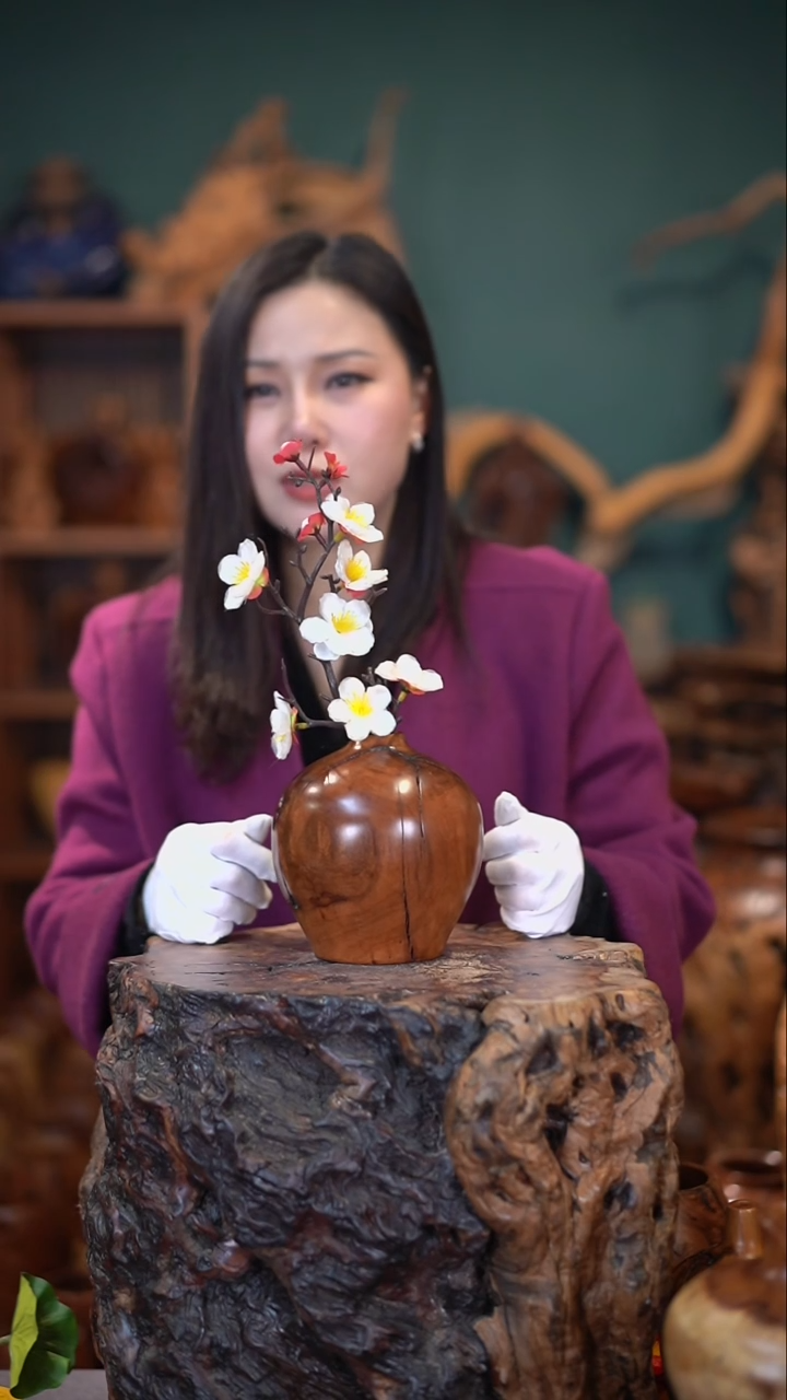 【闪购商品】枣木雷击枣木石榴瓶