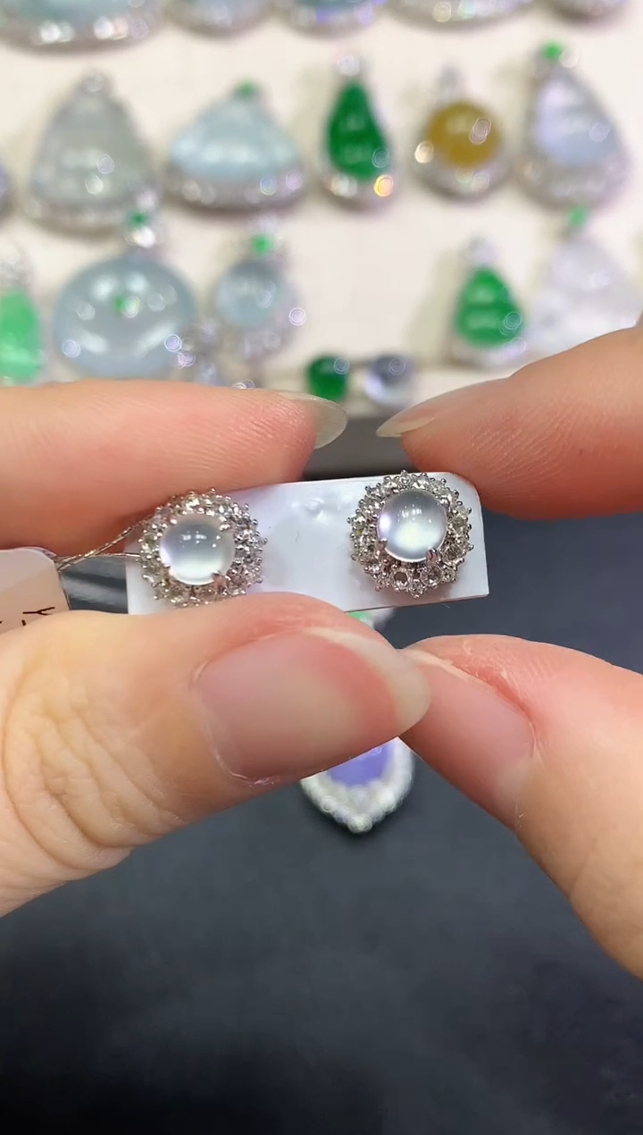 【闪购商品】翡翠耳饰18K金镶嵌B101  多样性一件发货
