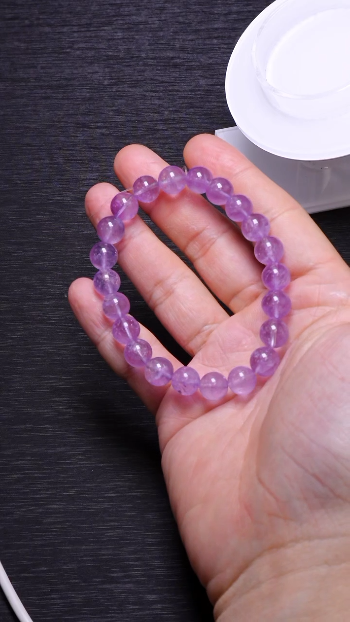 【闪购商品】水晶单圈未镶嵌Q042发法国玫瑰紫水晶单圈8mm