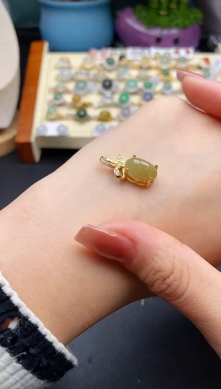 翡翠银S925镶嵌戒指6666666+3