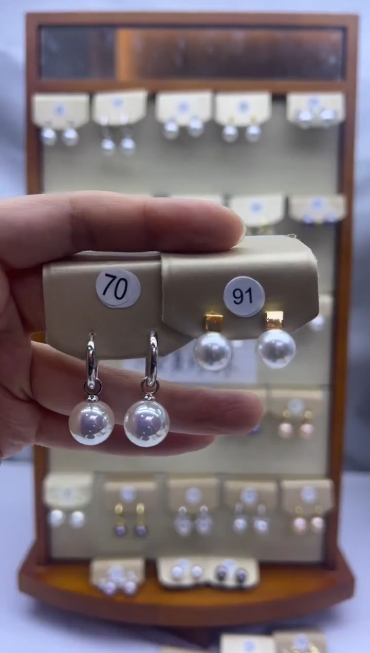 未镶嵌耳饰淡水珍珠70+91