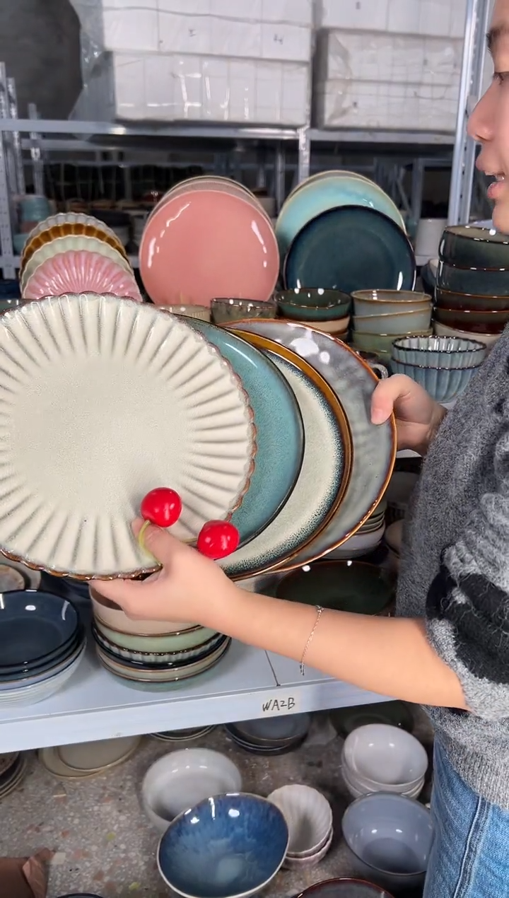 陶瓷外贸尾货瑕疵满20包邮X4大盘10.5英寸