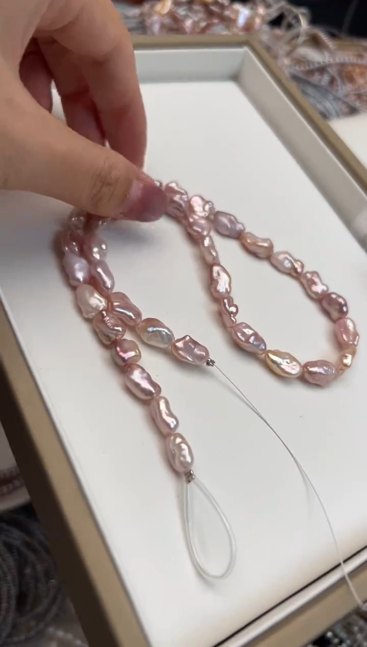 未镶嵌5淡水珍珠言**艳巴洛克*珍珠项链