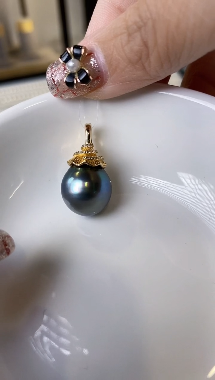 【闪购商品】海水珍珠吊坠(不含链)银S925镶嵌13-14海水珍珠吊坠