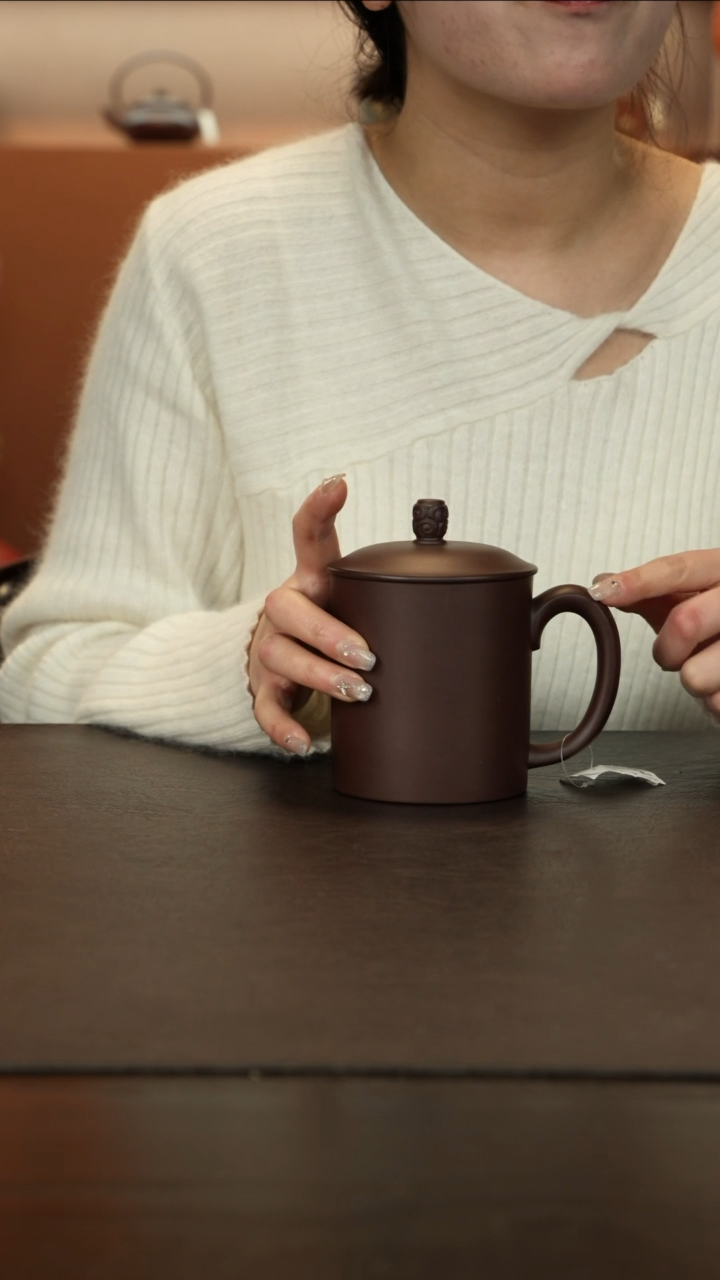 【闪购商品】紫砂茶杯直播福利紫泥素文盖杯