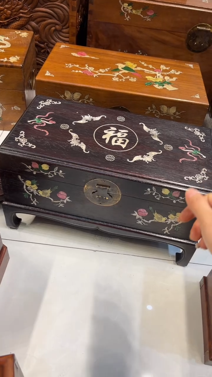 【闪购商品】木福字螺钿收纳箱