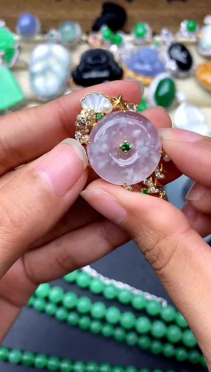 【闪购商品】翡翠颈饰18K金镶嵌556-中国好珍宝