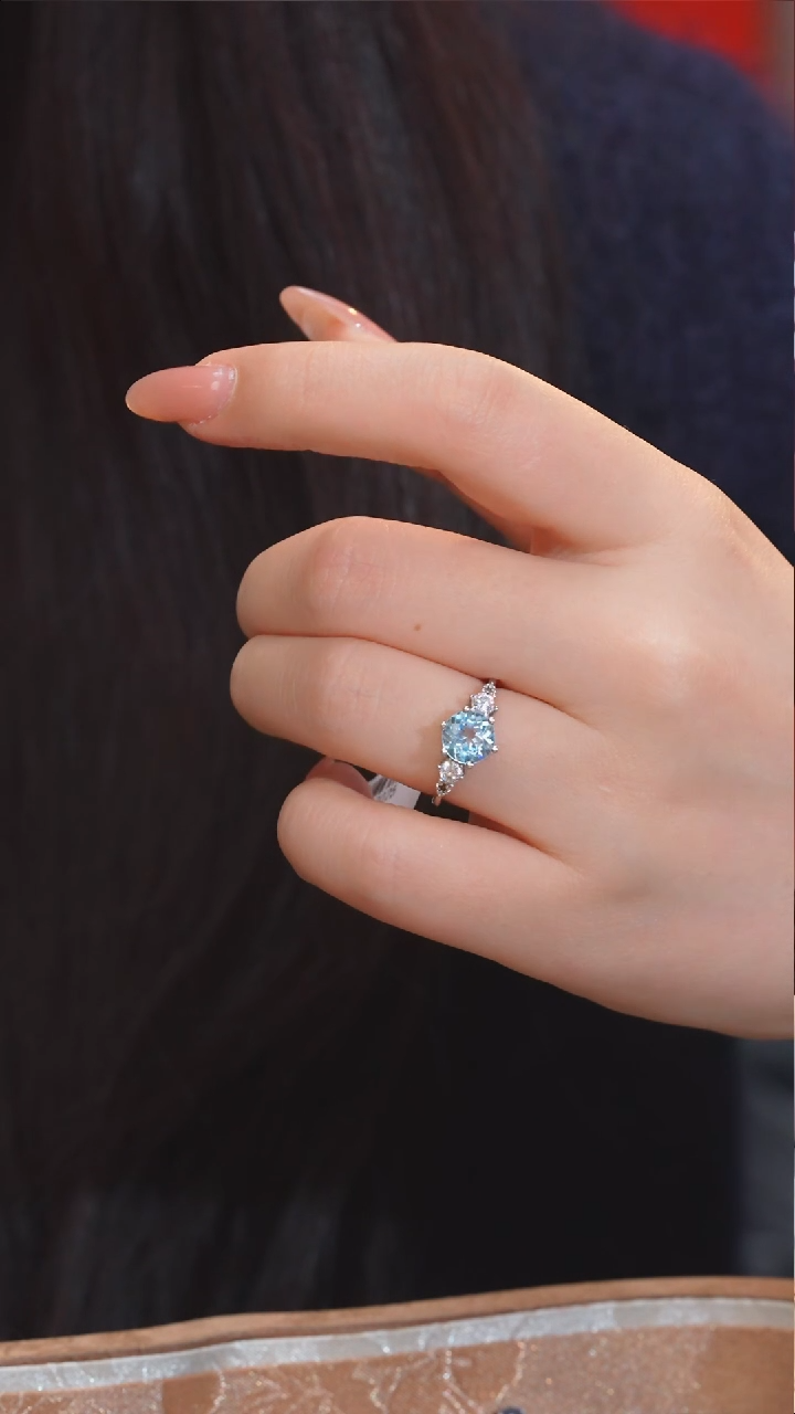 【闪购商品】托帕石戒指银S925镶嵌@@W9500