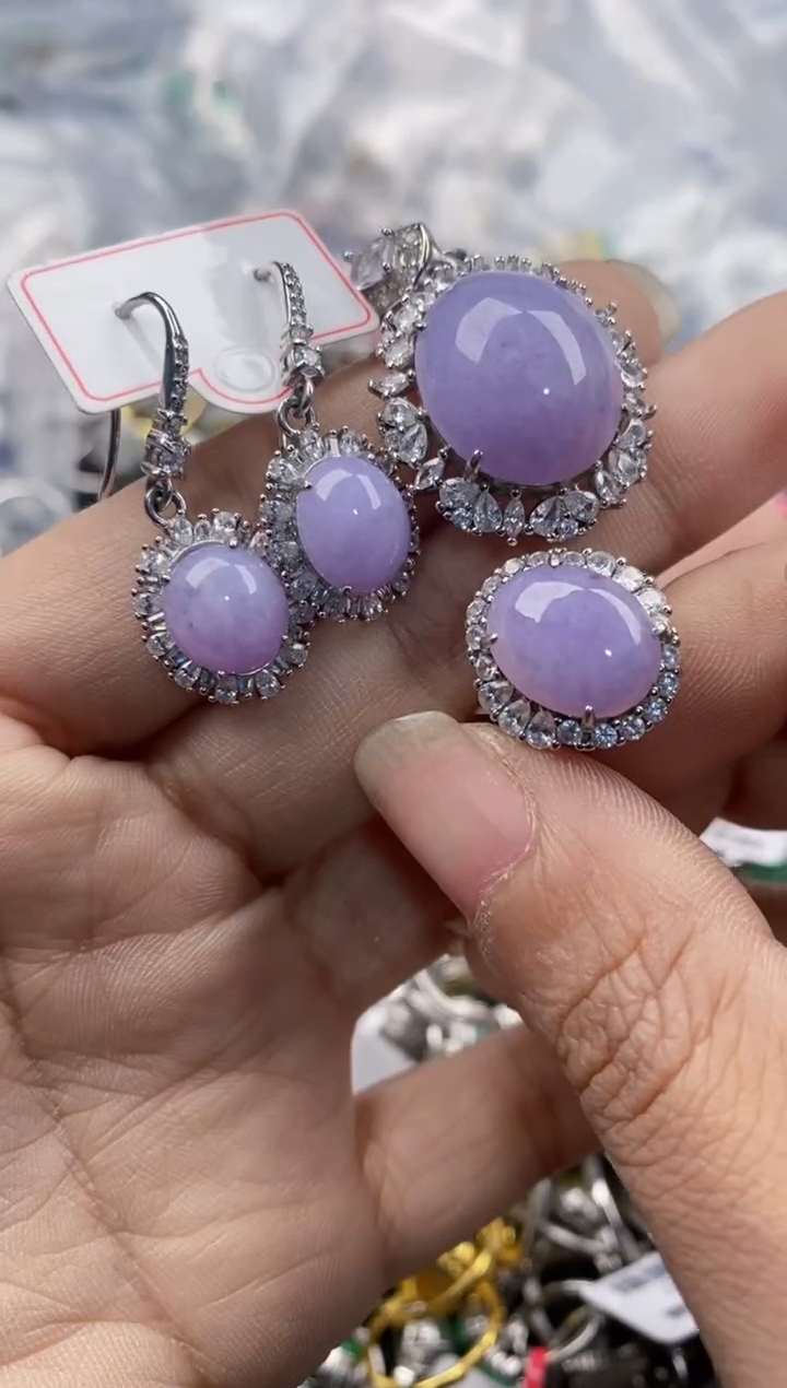 银S925镶嵌戒指翡翠999---5