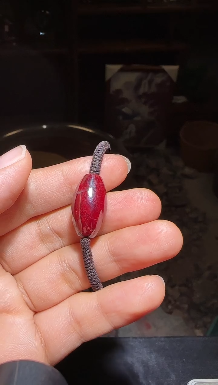 天然辰砂朱砂桶珠39