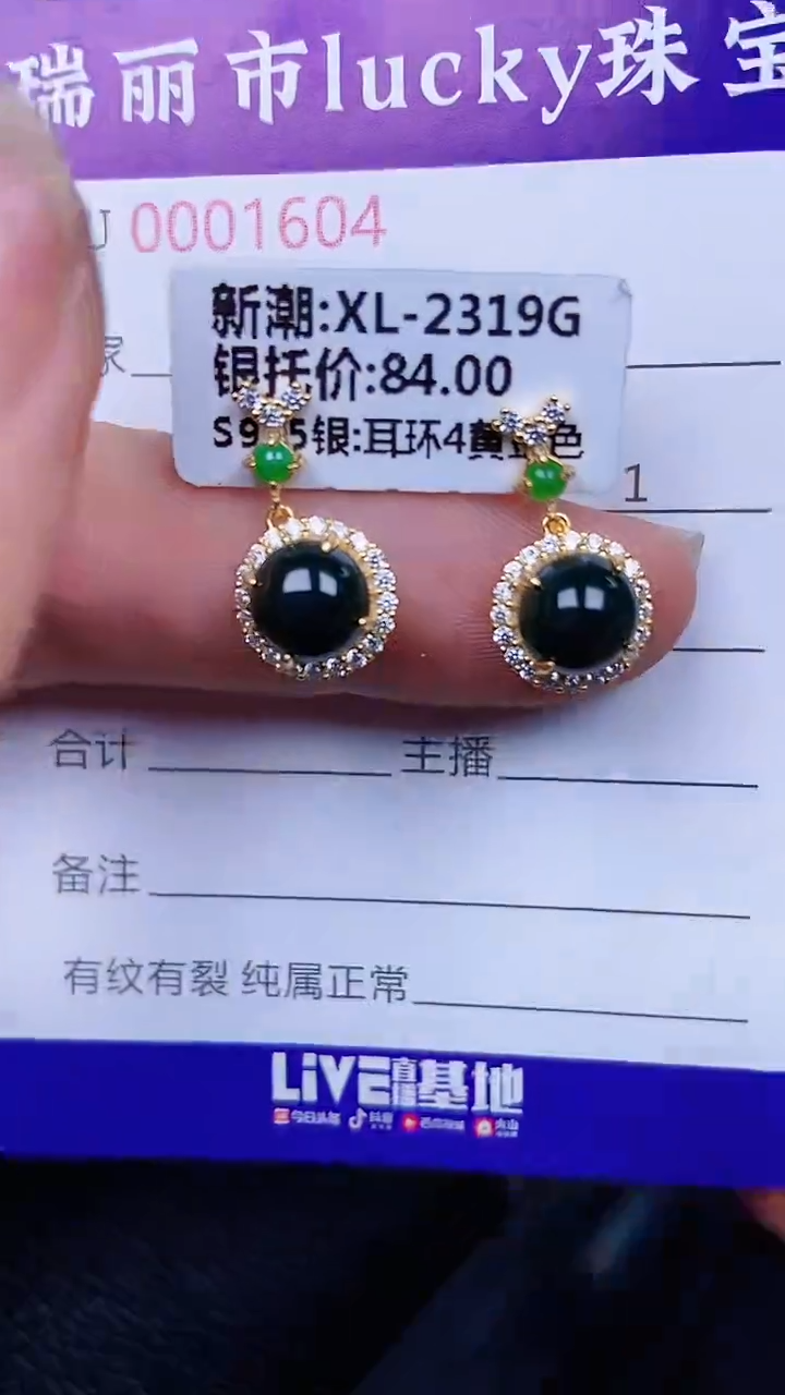 颈饰银S925镶嵌翡翠604