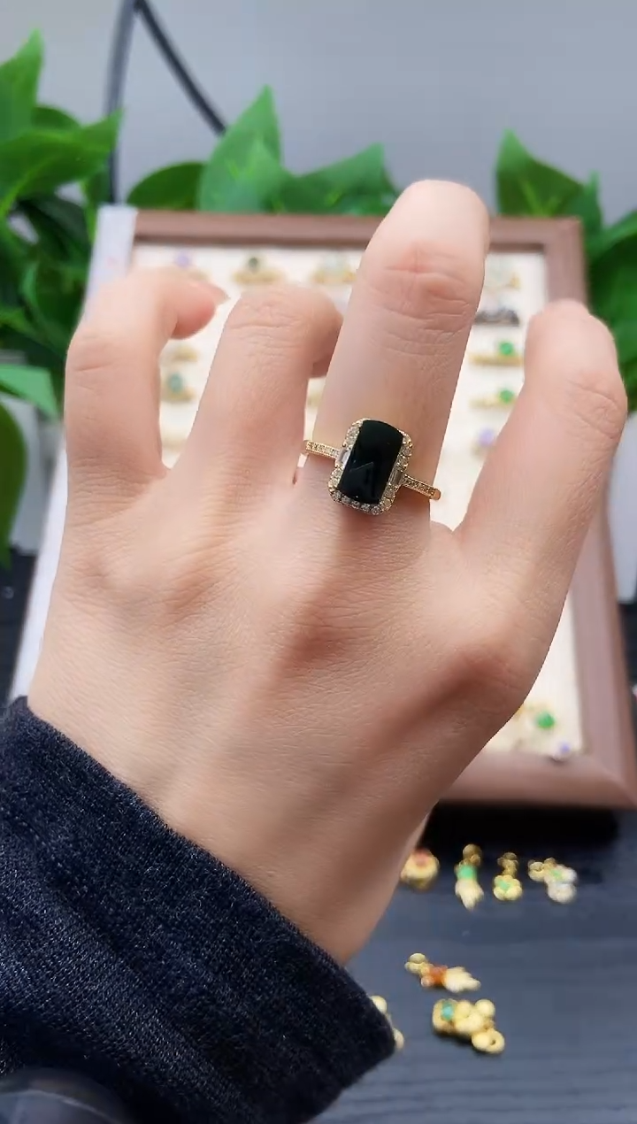 银S925镶嵌戒指翡翠12