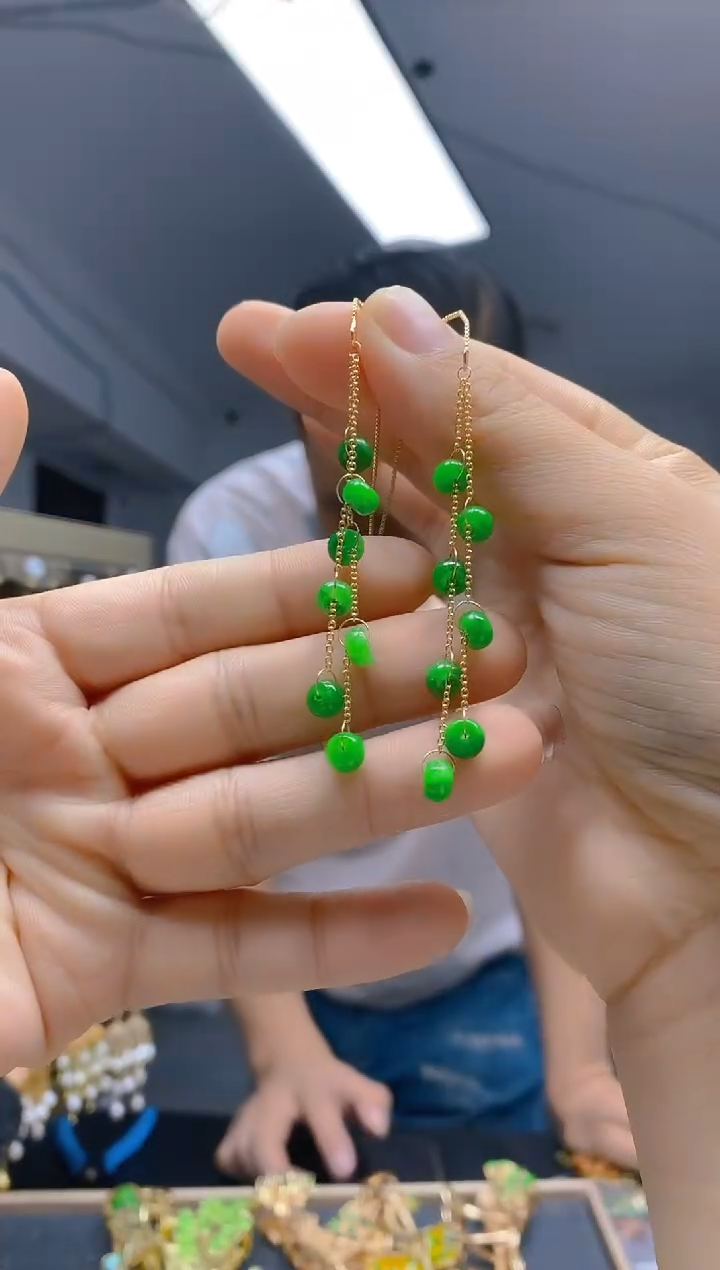 【闪购商品】翡翠耳饰合金0146翡翠耳线