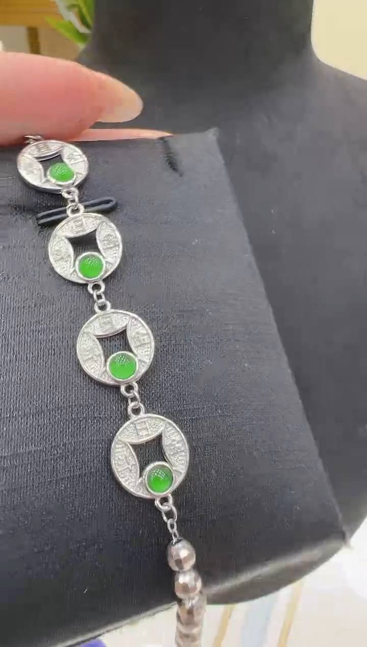 银S925镶嵌手链翡翠多样性团购发一件