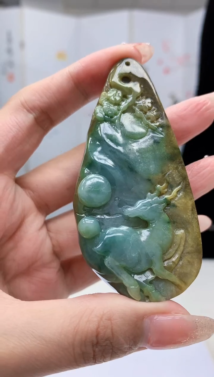 【闪购商品】定制翡翠未镶嵌4829MM-毛货挂件63