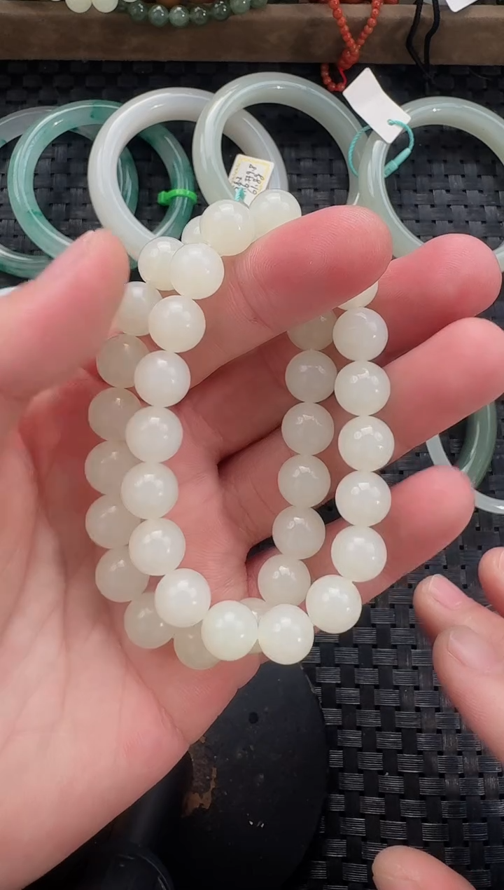 颈饰未镶嵌和田玉10mm手串（多样性发货拍一发一）