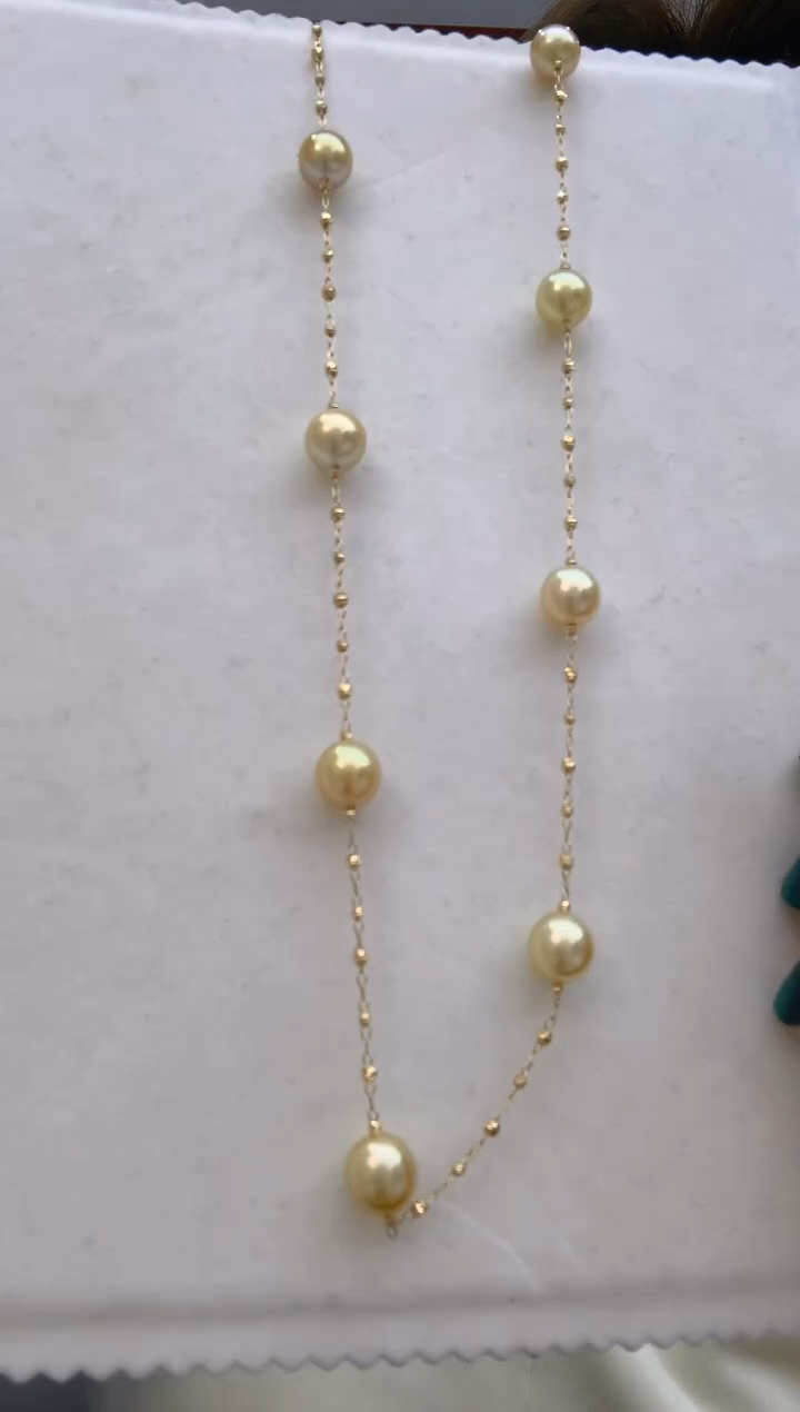 【闪购商品】海水珍珠项链18K金镶嵌208 9-10mm