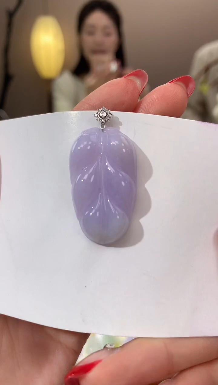 【闪购商品】翡翠颈饰18K金镶嵌天然缅甸a货翡翠