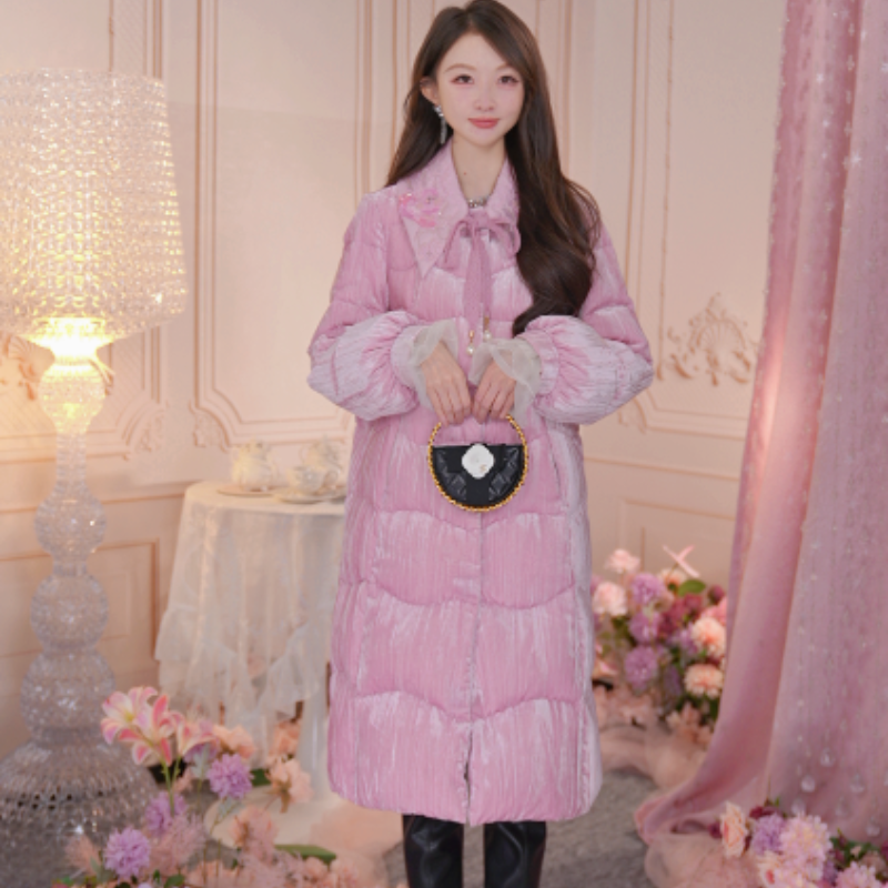 【达人专属】朝峰秋冬轻奢时尚长款羽绒外套CFE5E820-8052Y