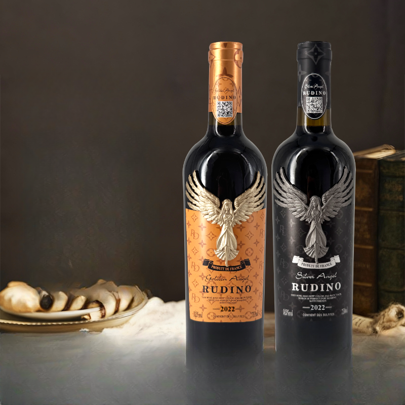 (无礼盒)鲁迪诺双支金银天使干红葡萄酒750ml无赠品