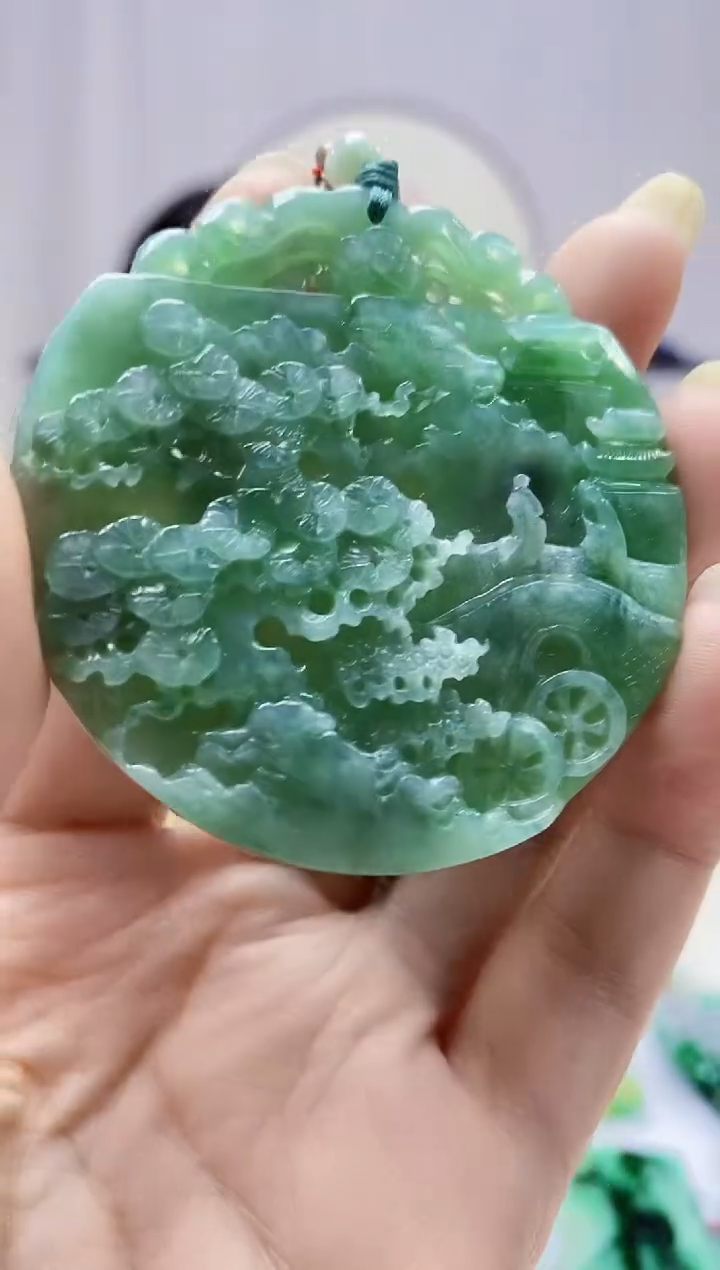 定制翡翠未镶嵌4852DD-毛货挂件72