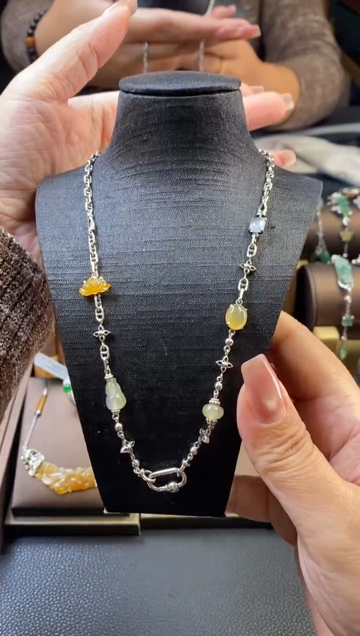 颈饰银S925镶嵌翡翠18060