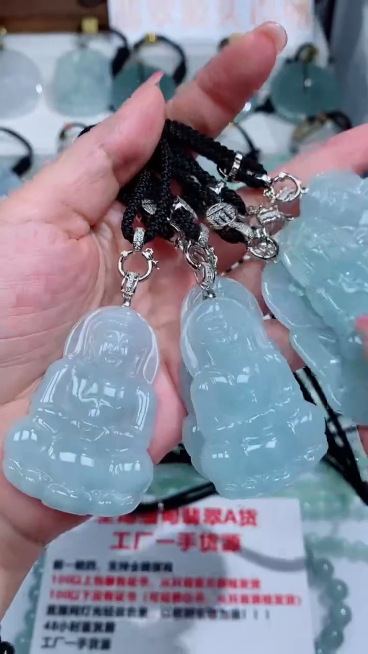 翡翠银S925镶嵌颈饰吊坠团购多样性发一件