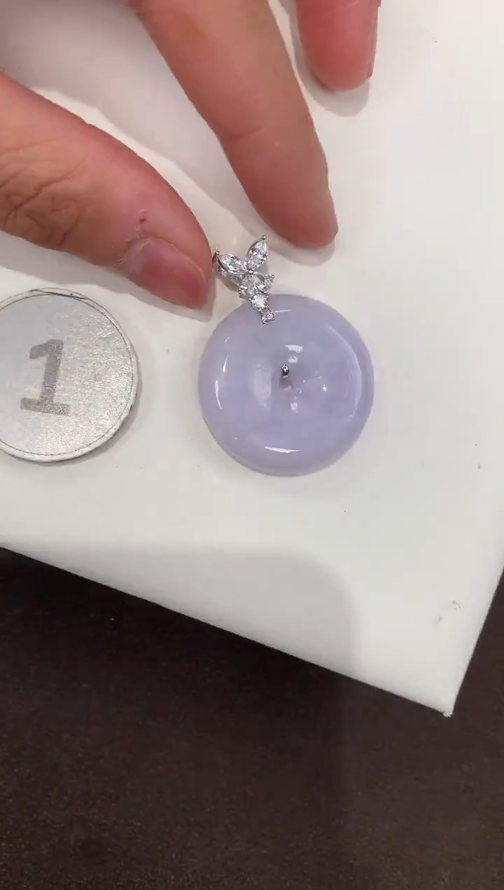 颈饰银S925镶嵌翡翠天然缅甸A货翡翠