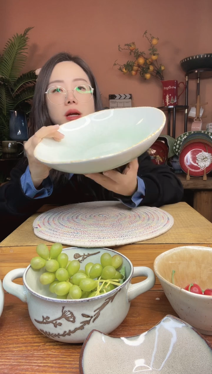 陶瓷10英寸异形不规则碗 微瑕疵