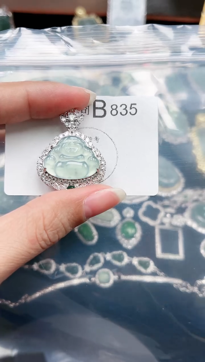 【闪购商品】翡翠颈饰未镶嵌赠皮绳835