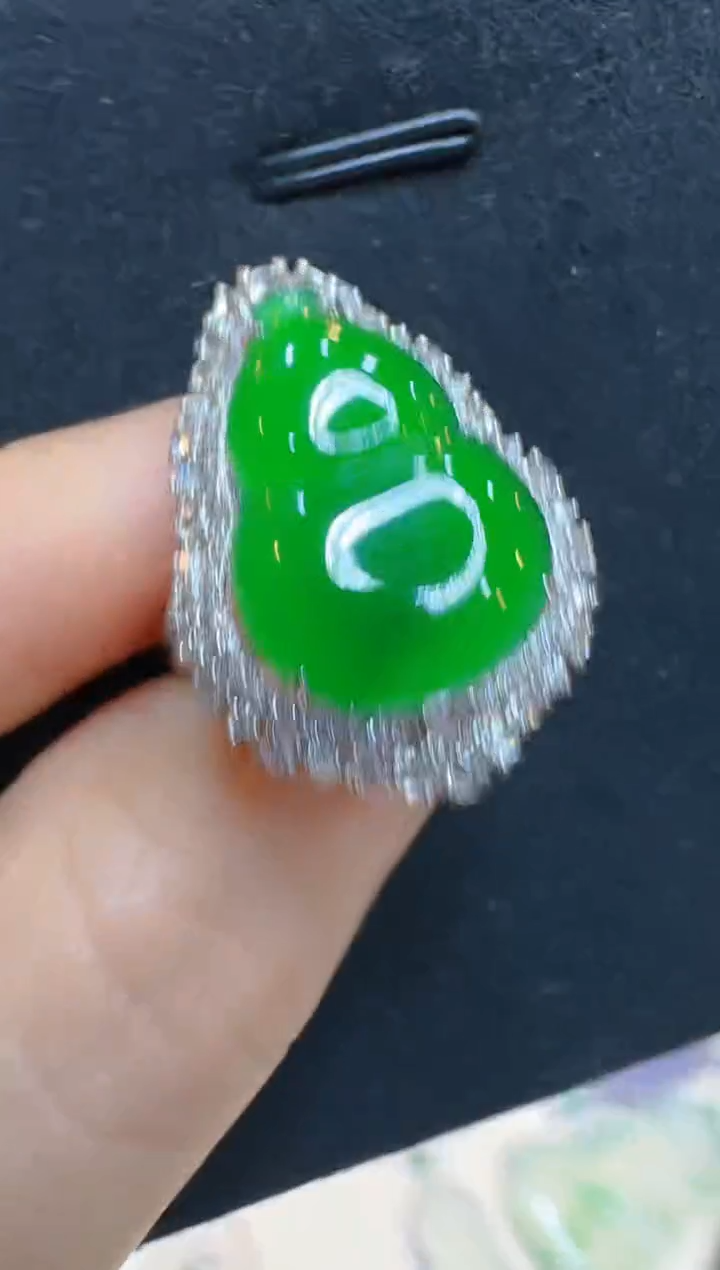 翡翠戒指18K金镶嵌多样性团购发一件