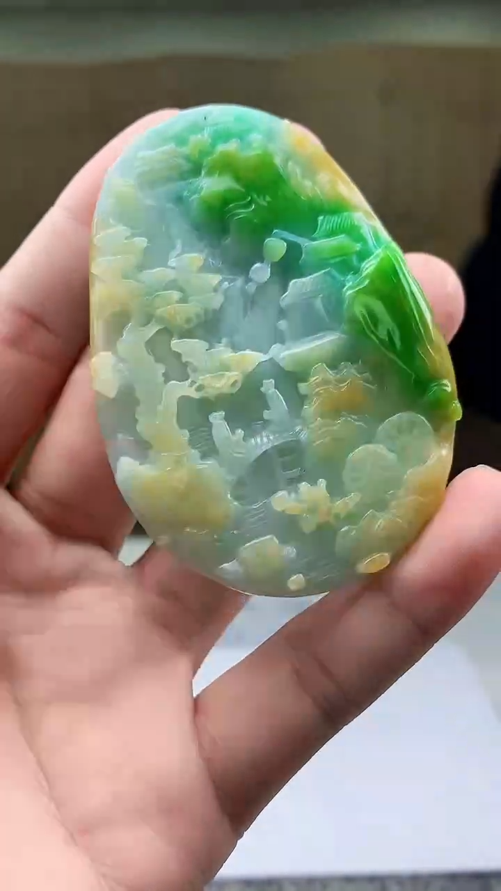 【闪购商品】定制翡翠未镶嵌5145bb-毛货挂件赠珠链122