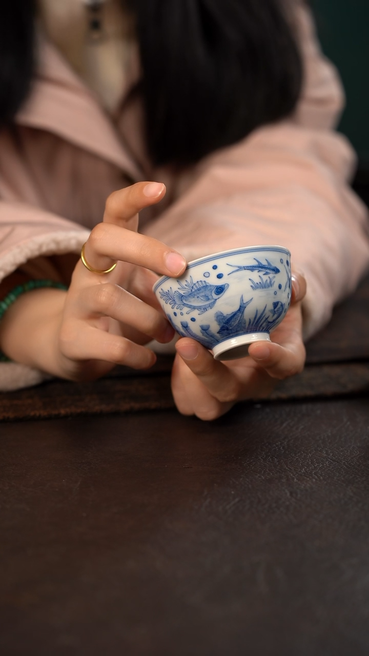 【闪购商品】杯聚澜堂鱼藻直口杯