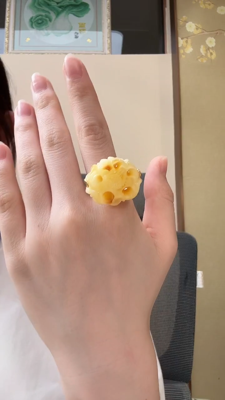 未镶嵌琥珀戒指戒指