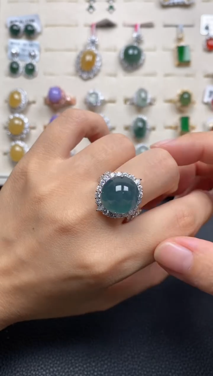 【闪购商品】翡翠戒指银S925镶嵌111111