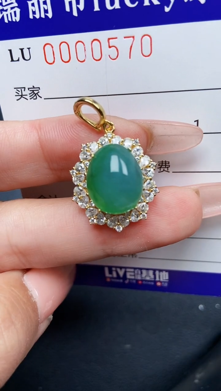 【闪购商品】翡翠颈饰银S925镶嵌05570