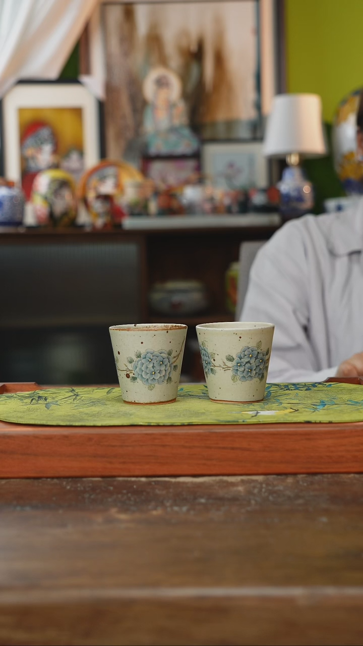 摆件景德镇釉下手绘陶瓷茶具，茶叶罐，咖啡杯