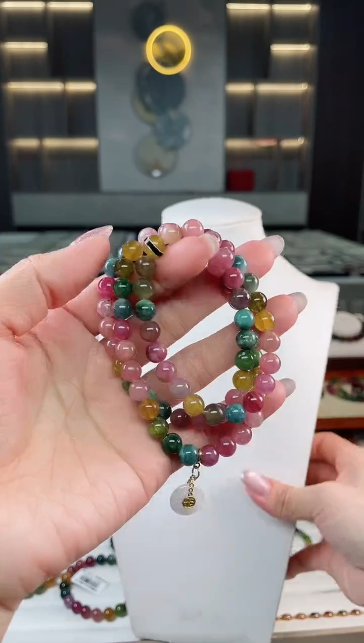 未镶嵌老矿碧玺三圈手串7mm+碧玺（多样性发一条）T